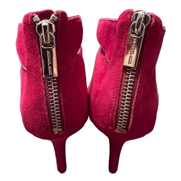 Michael Kors women's sz 6 fuschia high heel, open toe, bootie shoes, cutouts - Picture 6 of 12